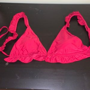 Red frilly bikini top